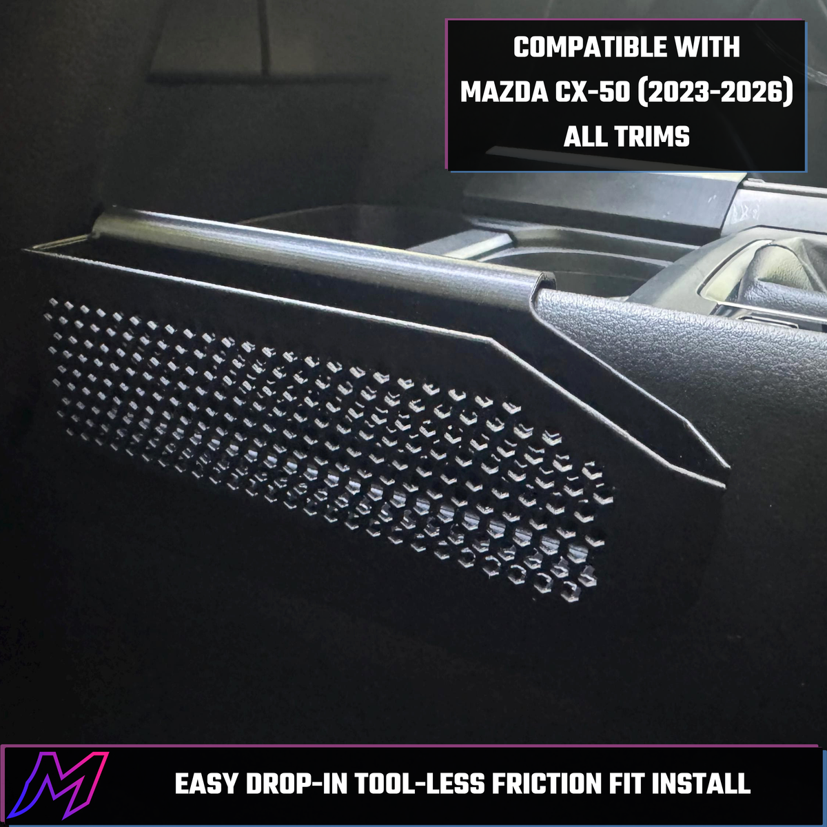 Mazda CX-50 phone holder in console, plug-in charging alternative to slow CX-50 wireless pad