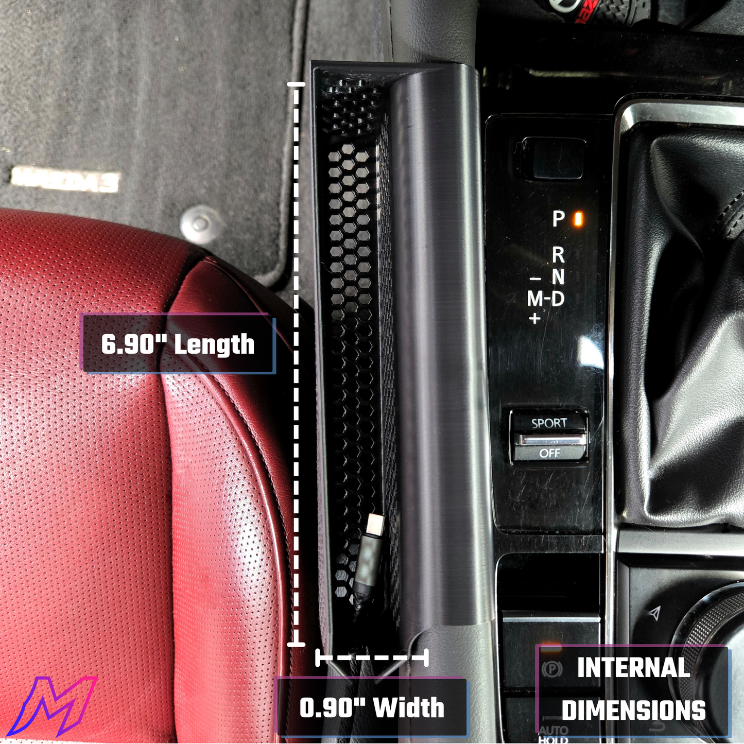 MATERIUM Mazda3 phone holder driver and passenger pair installed in Gen 4 Mazda3, buy the pair and save