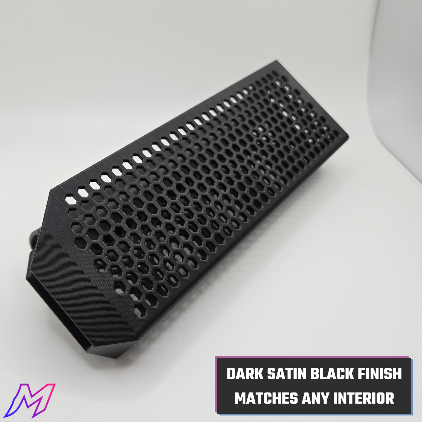 MATERIUM Mazda3 Gen 4 console phone holder product shot, dark satin black finish matches any interior