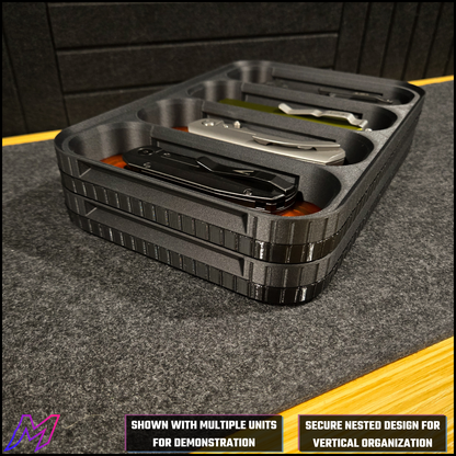 MATERIUM Vanguard Catch units stacked vertically, secure nested design for vertical organization